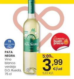 Oferta de Pata Negra - Vino Blanco Verdejo D.O. Rueda por 3,99€ en Eroski