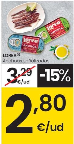 Oferta de Lorea - Anchoas por 2,8€ en Eroski