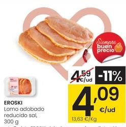 Oferta de Eroski - Lomo Adobado Reducido Sal por 4,09€ en Eroski