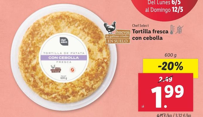 Oferta de Tortilla por 1,99€ en Lidl
