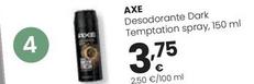 Oferta de Axe - Desodorante Dark Temptation Spray  por 3,75€ en Eroski