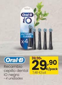 Oferta de Oral B - Recambio Cepillo Dental Io Negro por 29,9€ en Eroski