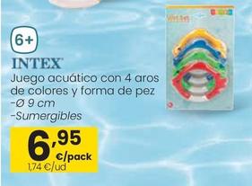 Oferta de Intex - Juego Acuático Con 4 Aros De Colores Y Forma De Pez por 6,95€ en Eroski