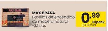 Oferta de Max Brasa - Pastillas De Encendido De Madera Natural por 0,99€ en Eroski