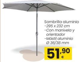 Oferta de Sombrilla Aluminio por 51,9€ en Eroski