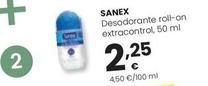Oferta de Sanex - Desodorante Roll-On Extracontrol por 2,25€ en Eroski