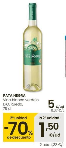 Oferta de Pata Negra - Vino Blanco Verdejo D.o. Rueda por 5€ en Eroski