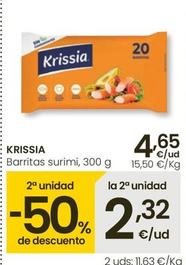 Oferta de Krissia - Barritas Surimi por 4,65€ en Eroski