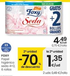 Oferta de Foxy - Papel Higienico Seda por 4,49€ en Eroski