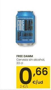 Oferta de Free Damm - Cerveza Sin Alcohol por 0,66€ en Eroski