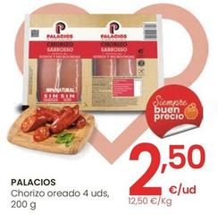 Oferta de Palacios - Chorizo Oreado por 2,5€ en Eroski