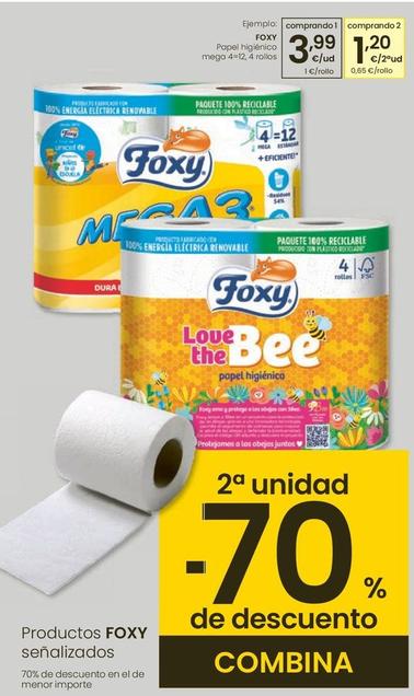 Oferta de Foxy - Papel Higienico Mega por 3,99€ en Eroski
