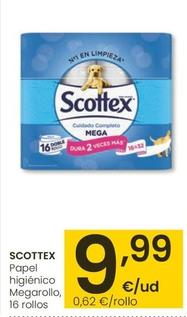 Oferta de Scottex - Papel Higienico Megarollo por 9,99€ en Eroski