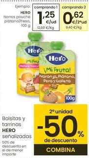 Oferta de Hero - Nanos Pouche Platano/fresa por 1,25€ en Eroski