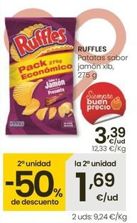 Oferta de Ruffles - Patatas Sabor Jamon XLB por 3,39€ en Eroski