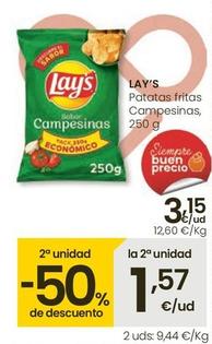 Oferta de Lay's - Patatas Fritas Campesinas por 3,15€ en Eroski