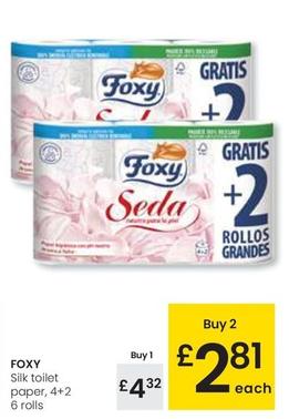 Oferta de Foxy - Silk Toilet Paper por 4,32€ en Eroski