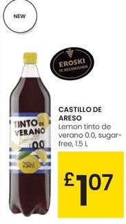 Oferta de Castillo De Areso - Lemon Tinto De Verano 0.0, Sugar- Free por 1,07€ en Eroski