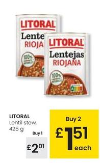Oferta de Litoral - Lenti Stew por 2,01€ en Eroski
