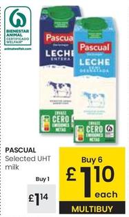 Oferta de Pascual - Selected UHT por 1,14€ en Eroski