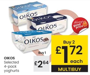 Oferta de Oikos - Selected 4-pack Yoghurt por 2,64€ en Eroski