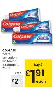 Oferta de Colgate - White Sensation Whitening Toothpaste por 2,93€ en Eroski