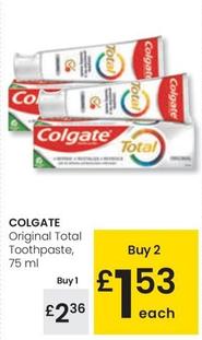 Oferta de Colgate - Original Total Toothpaste por 2,36€ en Eroski