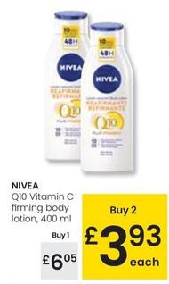 Oferta de Nivea - Q10 Vitamin C Firming Body Lotion por 6,05€ en Eroski