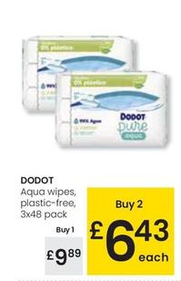 Oferta de Dodot - Aqua Wipes por 9,89€ en Eroski