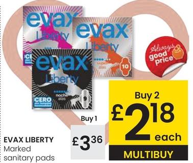 Oferta de Evax - Liberty Marked Sanitary Pads por 3,36€ en Eroski