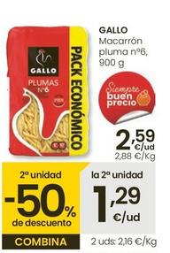 Oferta de Gallo - Macarron Pluma N'6 por 2,59€ en Eroski