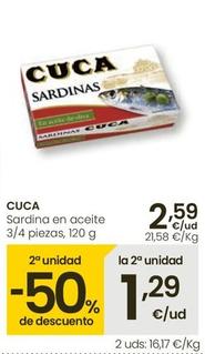 Oferta de Cuca - Sardina En Aceite por 2,59€ en Eroski