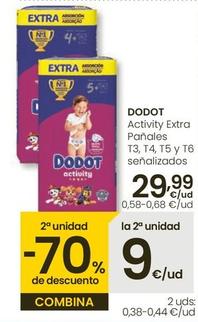 Oferta de Dodot - Activity Extra Panales T3, T4, T5 Y T6 Senalizdos por 29,99€ en Eroski