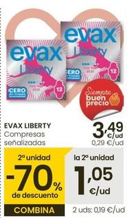 Oferta de Evax - Compresas Senalizadas por 3,49€ en Eroski
