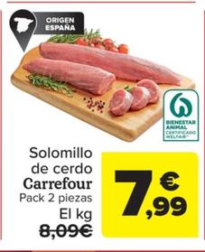 Oferta de Carrefour - Solomillo de cerdo   por 7,99€ en Carrefour