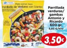 Oferta de Parrillada de verduras por 3,5€ en Supermercados Piedra