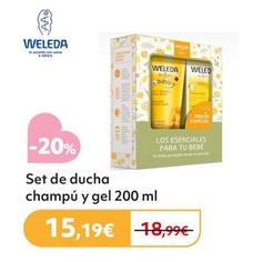 Oferta de Weleda - Set De Ducha Champú Y Gel 200ml por 15,19€ en Prénatal