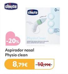 Oferta de Chicco - Aspirador Nasal Physio Clean  por 8,99€ en Prénatal