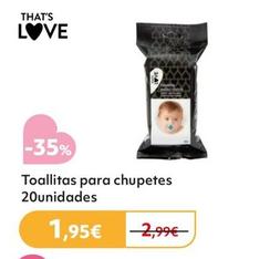 Oferta de That's Love - Toallitas Para Chupetes 20Unidades por 1,95€ en Prénatal