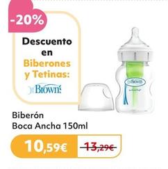 Oferta de Dr Browns - Biberon Boca Ancha 150ml por 10,59€ en Prénatal