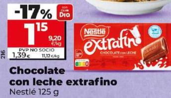 Oferta de Nestlé - Chocolate Con Leche Extrafino por 1,15€ en Dia