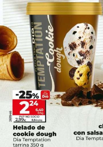 Oferta de Dia Temptation - Helado De Cookie Dough por 2,24€ en Dia