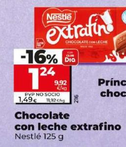 Oferta de Nestlé - Chocolate Con Leche Extrafino por 1,32€ en Dia