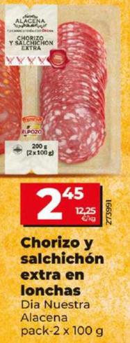 Oferta de Dia Nuestra Alacena - Chorizo Y Salchichon Extra En Lonchas por 2,39€ en Dia
