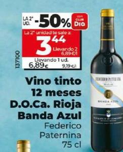 Oferta de Federico Paternina - Vino Tinto 12 Meses D.O.Ca. Rioja Banda Azul por 6,79€ en Dia