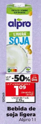Oferta de Alpro - Bebida De Soja Ligera por 2,19€ en Dia