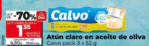 Oferta de Calvo - Atun Claro En Aceite De Oliva por 4,5€ en Dia