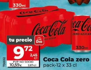 Oferta de Coca-cola - Zero por 9,72€ en Dia