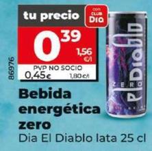 Oferta de Dia El Diablo - Bebida Energética Zero por 0,39€ en Dia