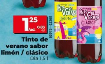 Oferta de Dia - Tinto De Verano Sabor Limón / Clásico por 1,25€ en Dia